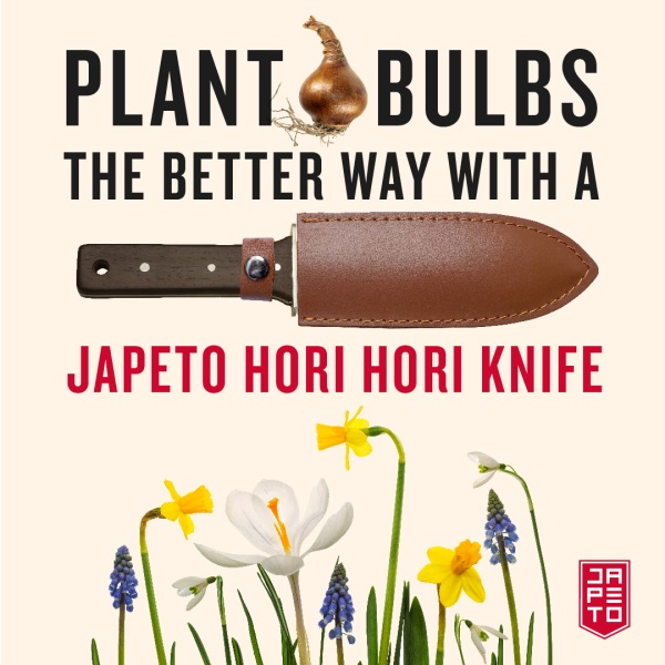 Plant bulbs with a hori hori knife